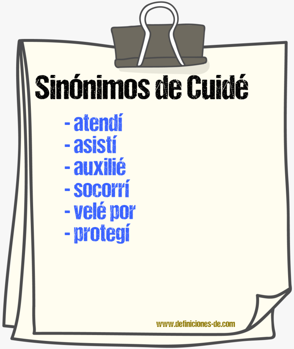 Sinónimos de cuidé