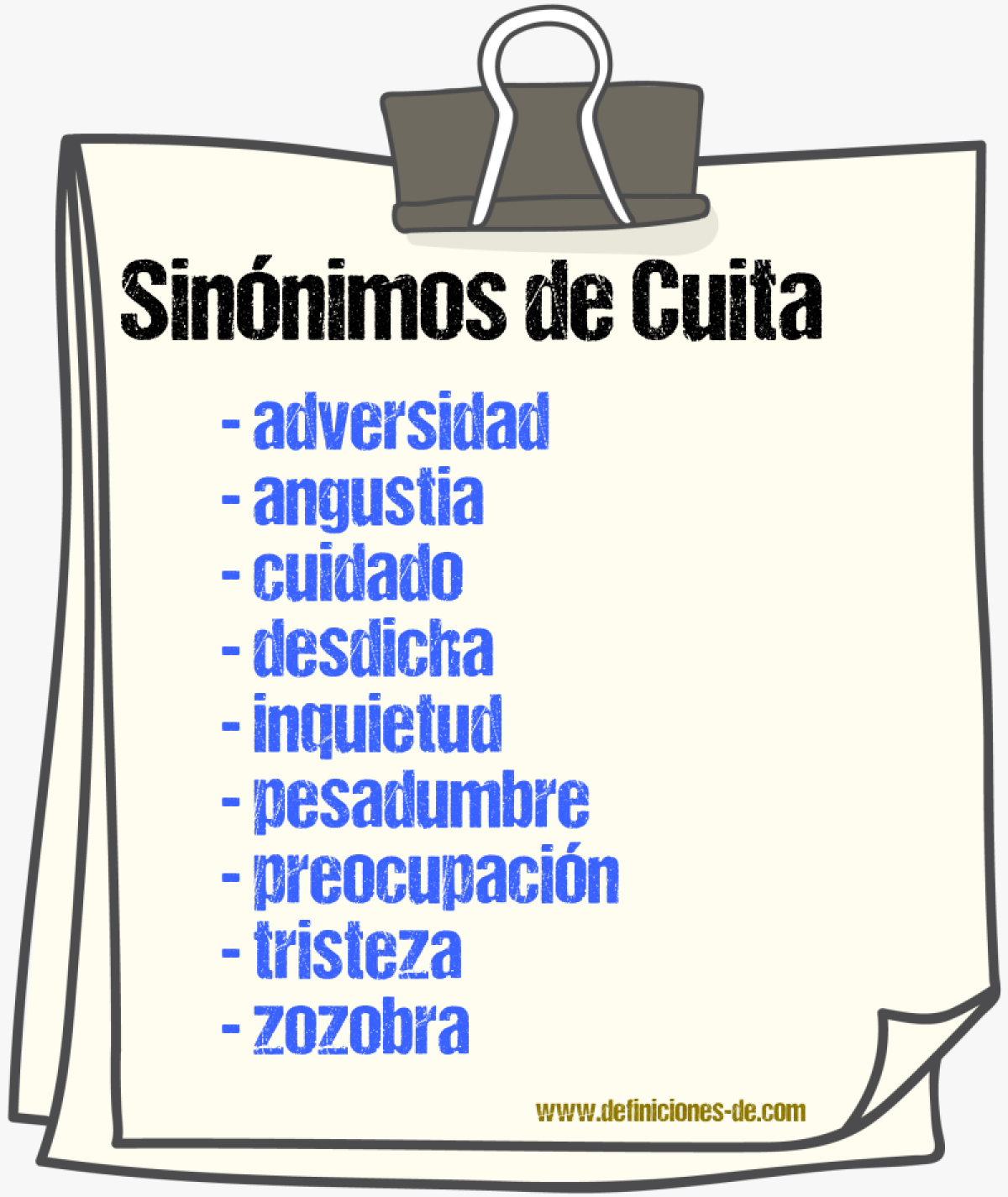 Sinnimos de cuita