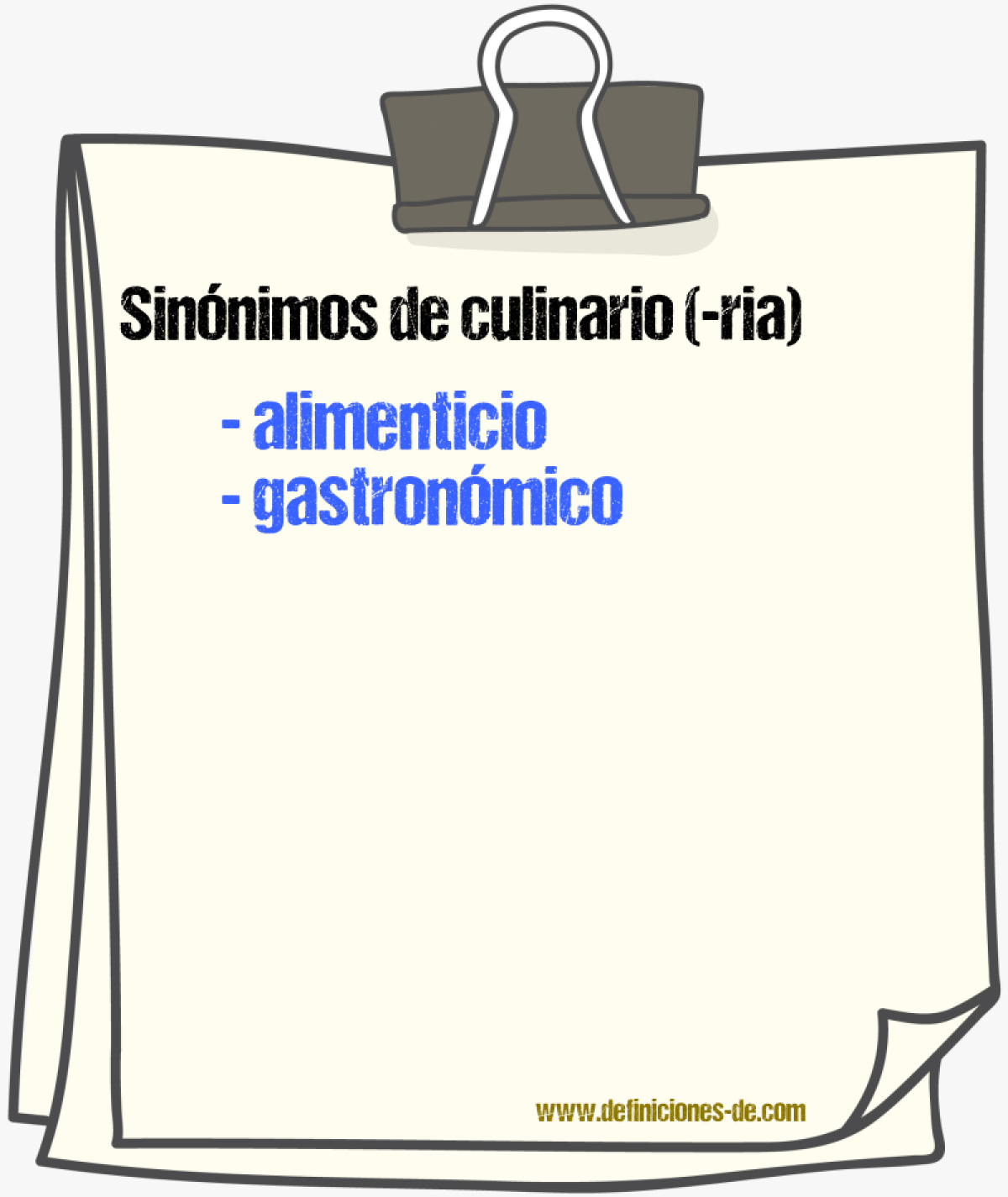 Sinnimos de culinario