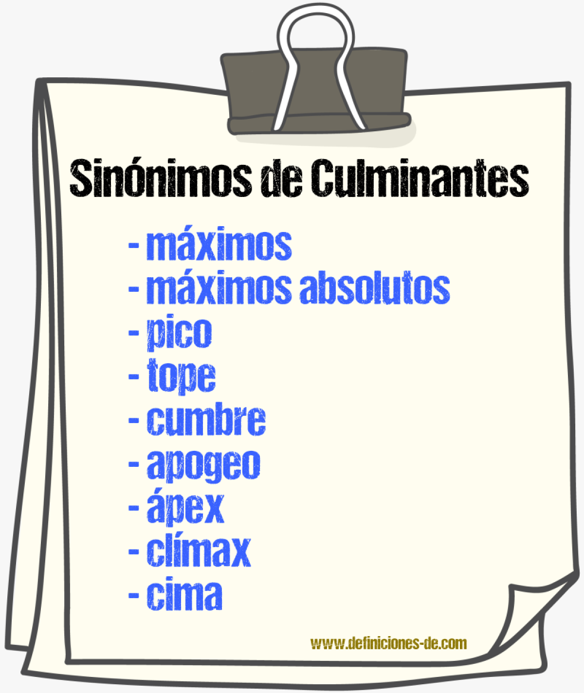 Sinónimos de culminantes