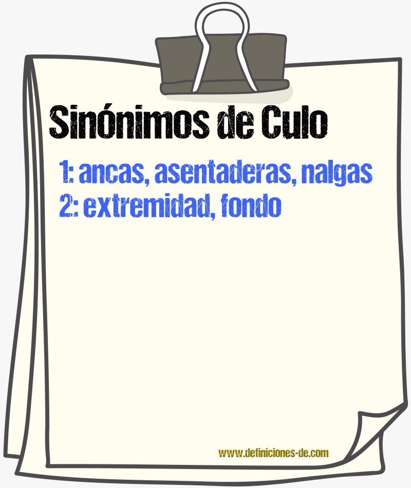 Sinnimos de culo