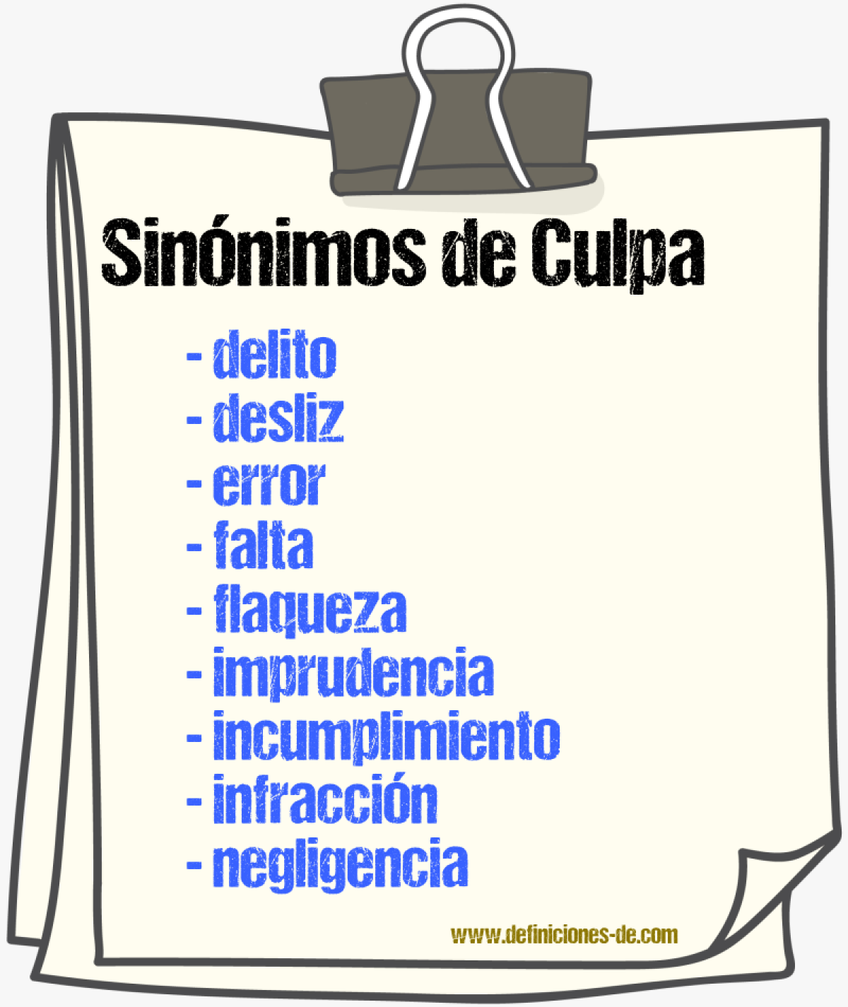 Sinnimos de culpa