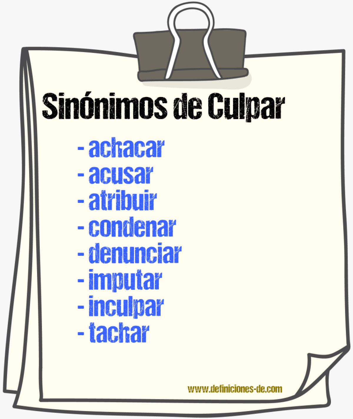 Sinnimos de culpar