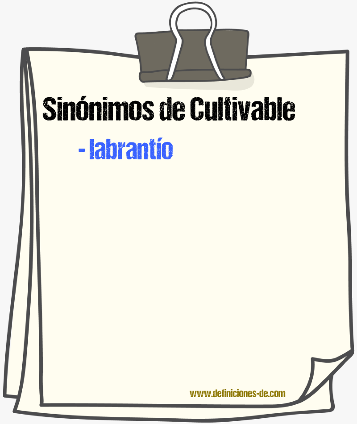 Sinnimos de cultivable