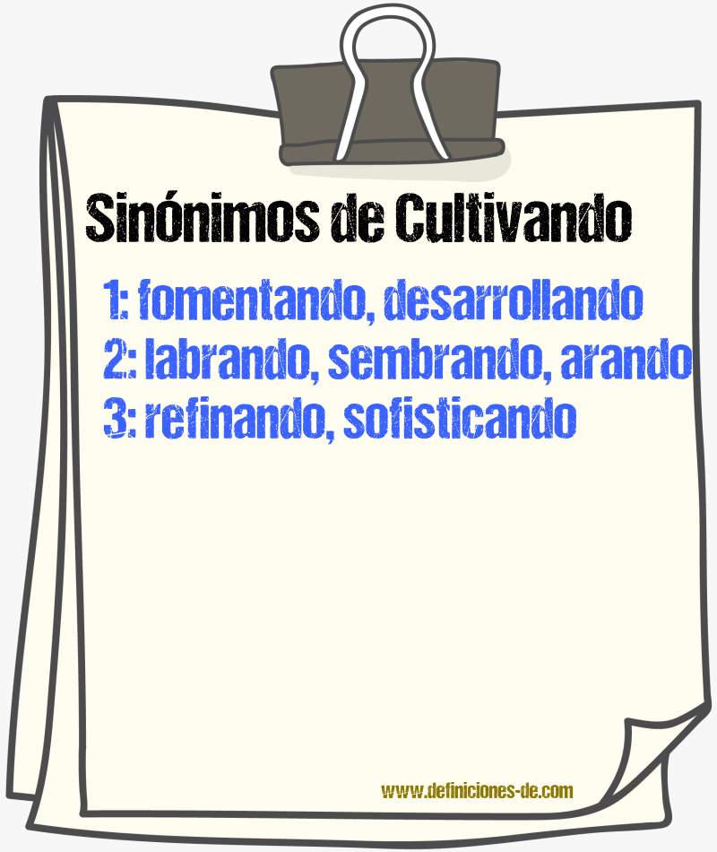 Sinónimos de cultivando