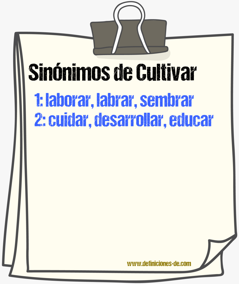 Sinnimos de cultivar