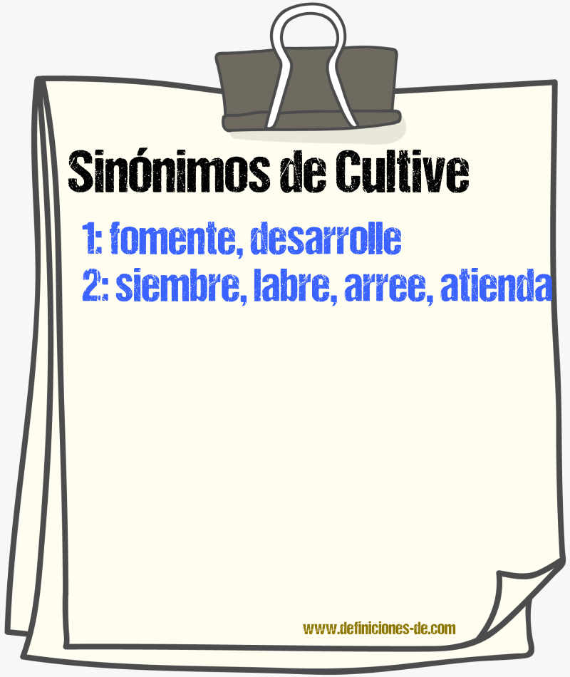 Sinónimos de cultive
