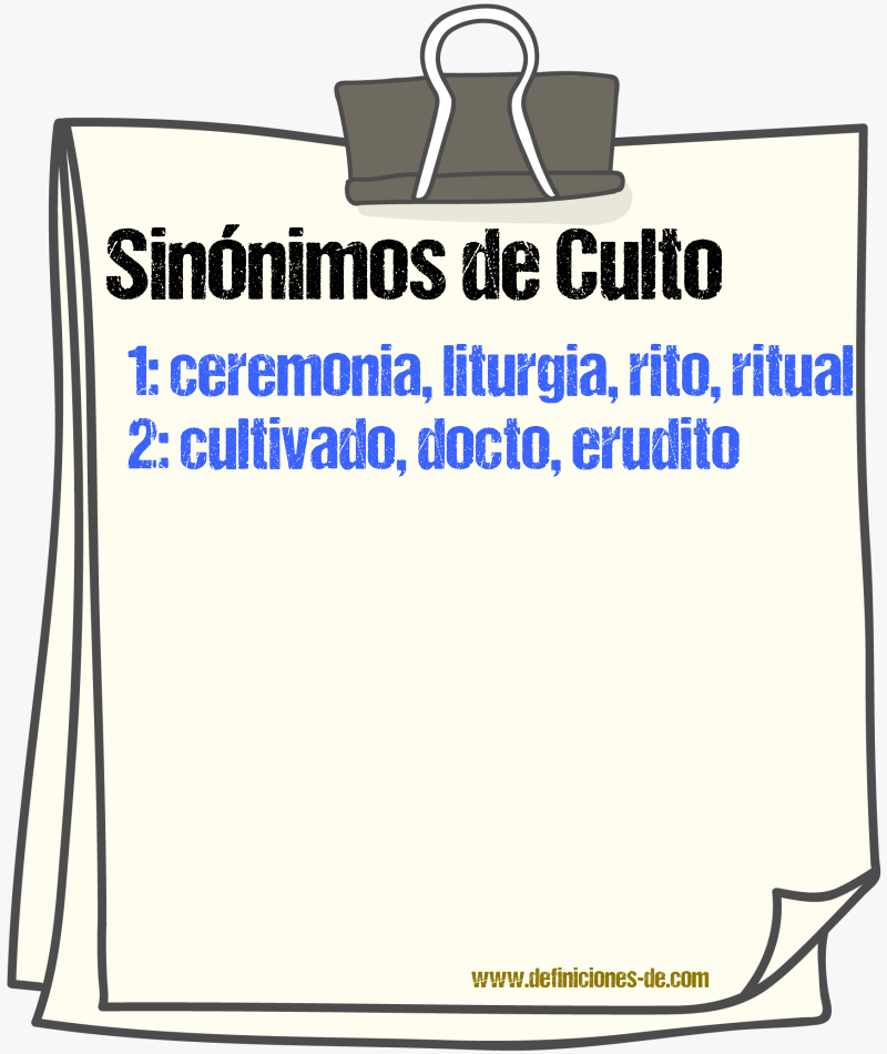 Sinnimos de culto