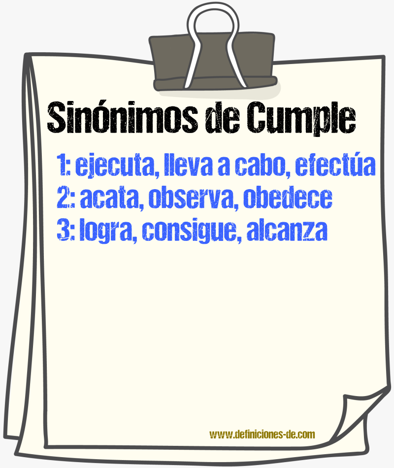 Sinónimos de cumple