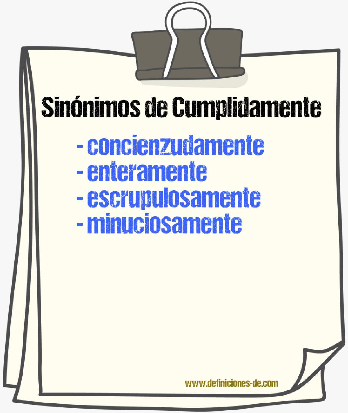 Sinnimos de cumplidamente