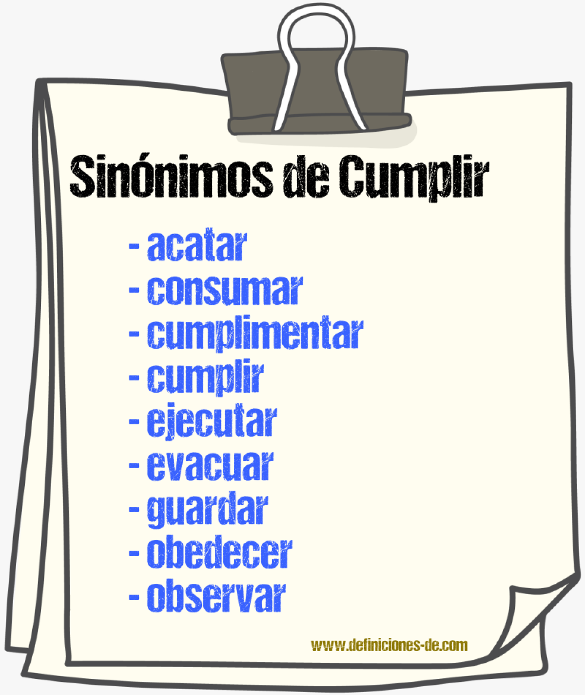 Sinnimos de cumplir