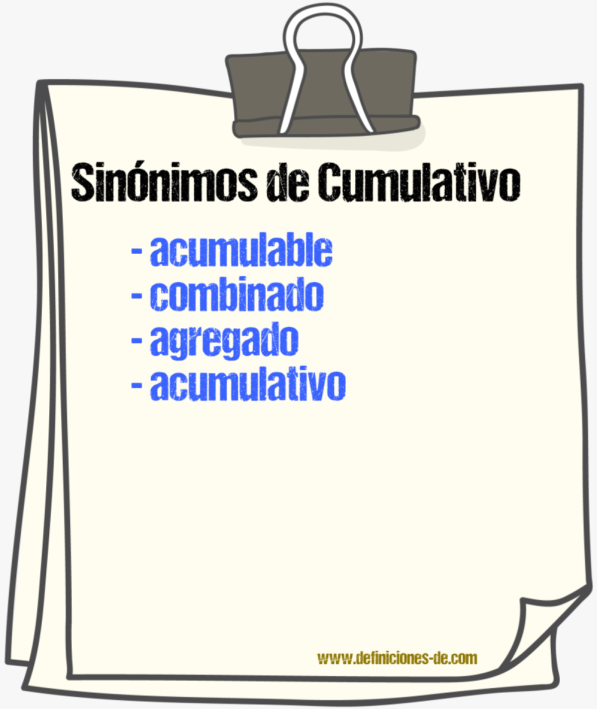 Sinnimos de cumulativo