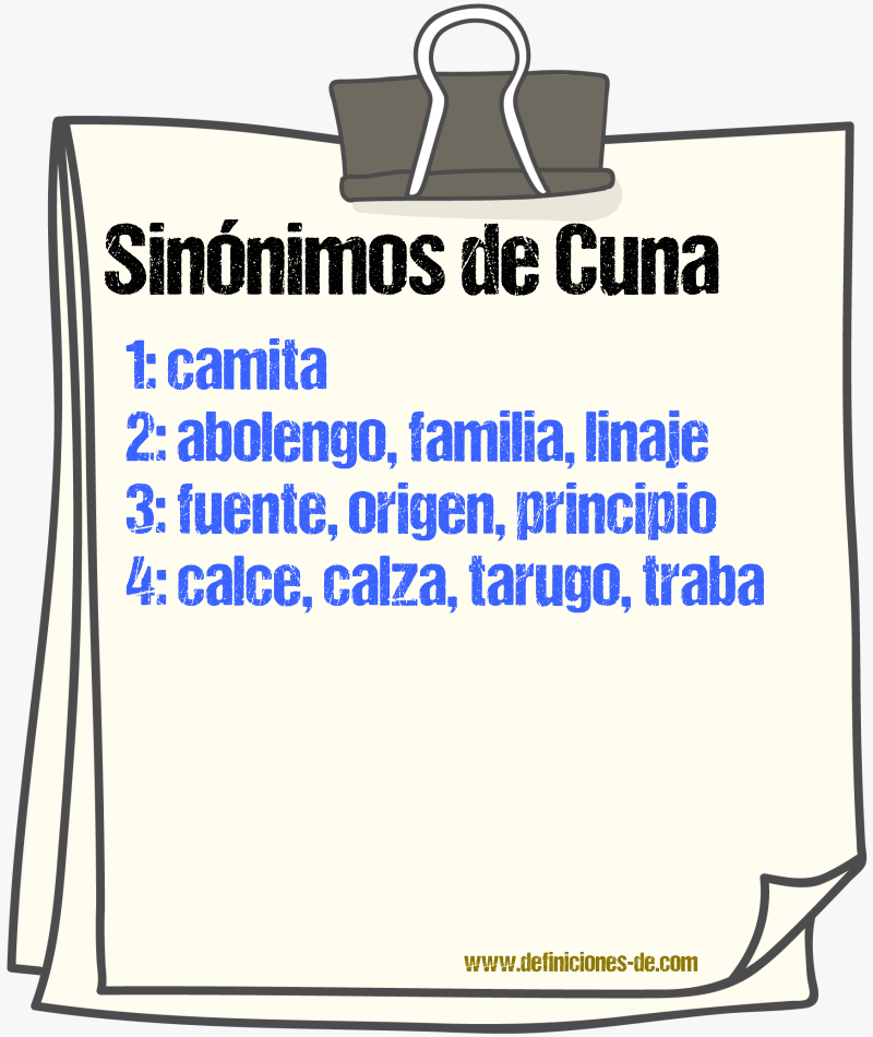 Sinnimos de cuna