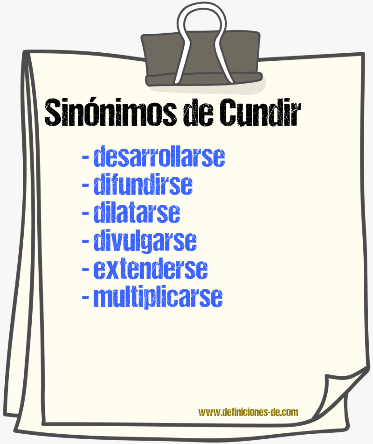 Sinnimos de cundir