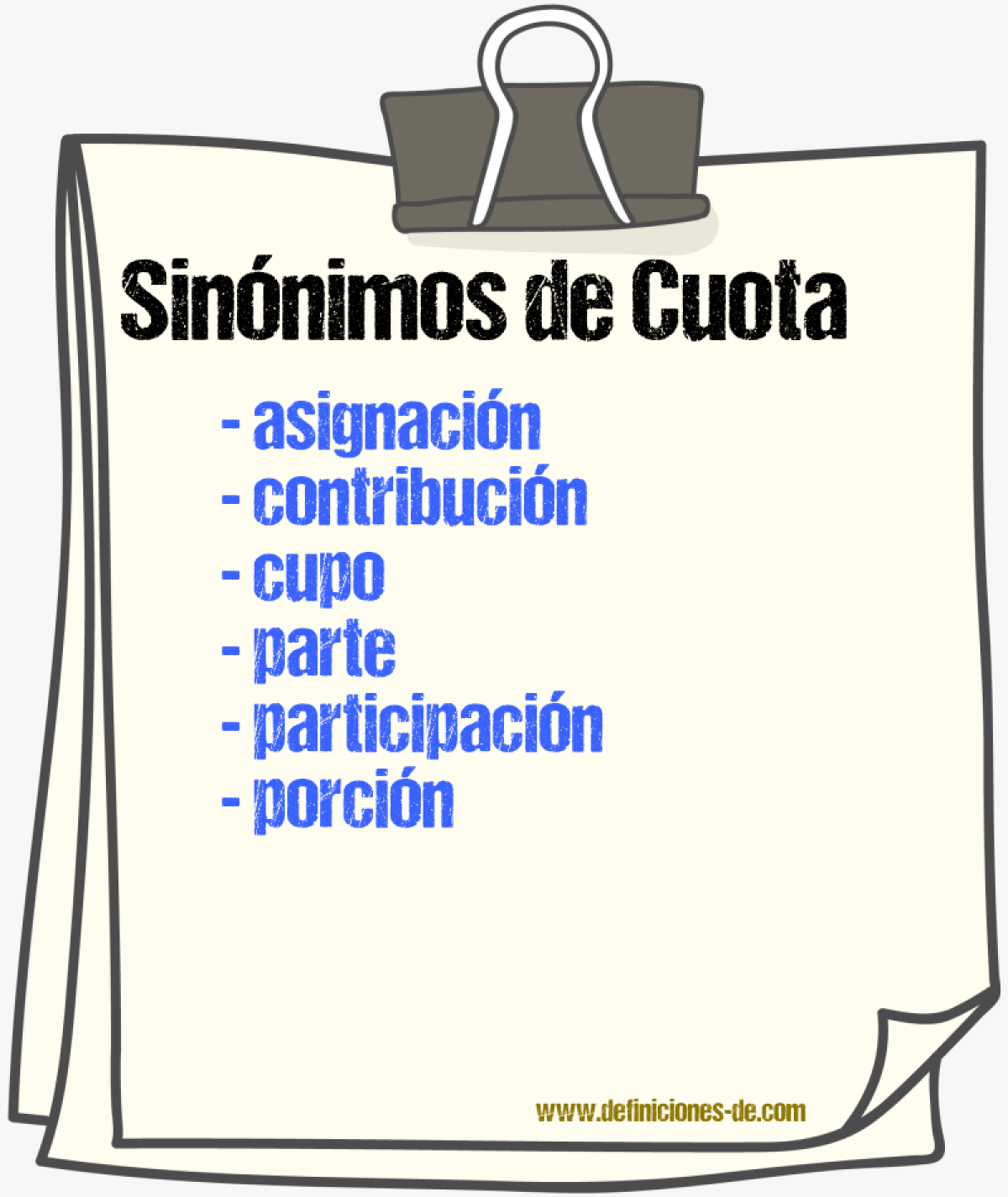 Sinnimos de cuota