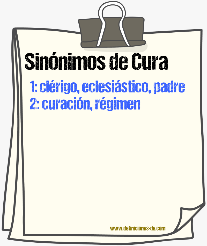 Sinnimos de cura