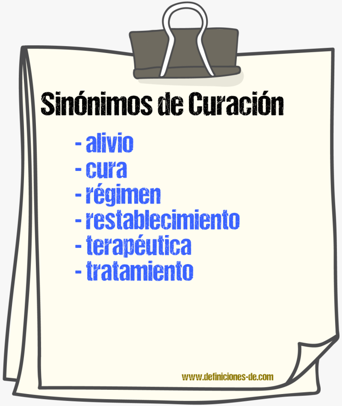 Sinnimos de curacin