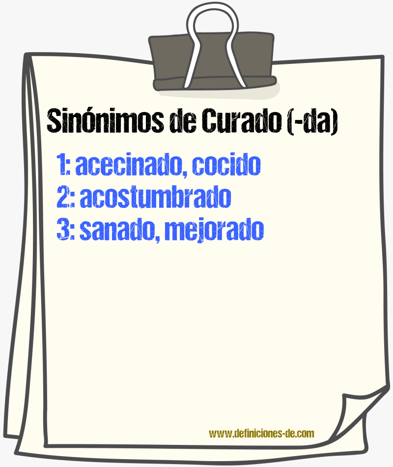 Sinnimos de curado