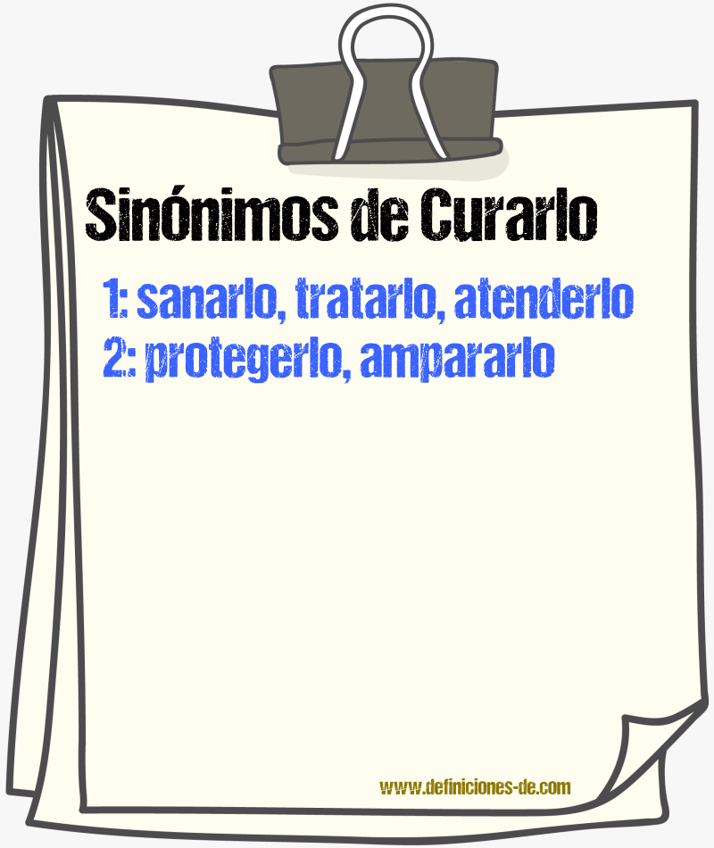 Sinónimos de curarlo