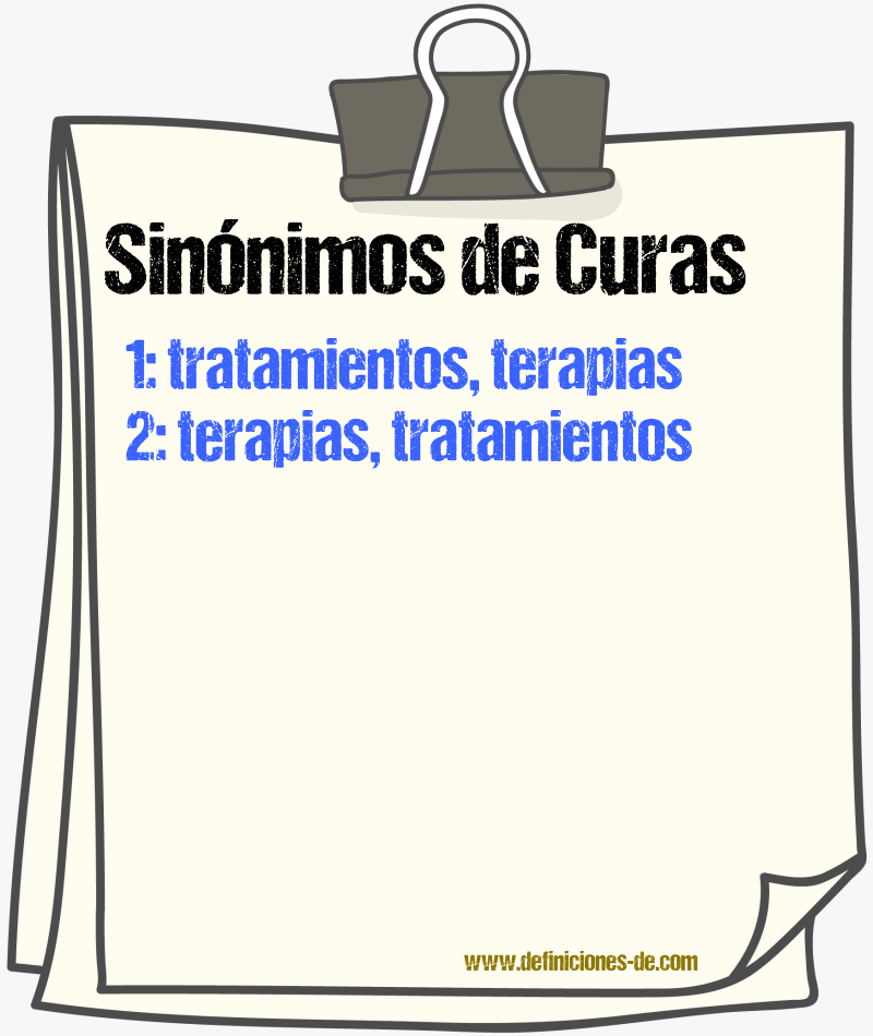 Sinónimos de curas