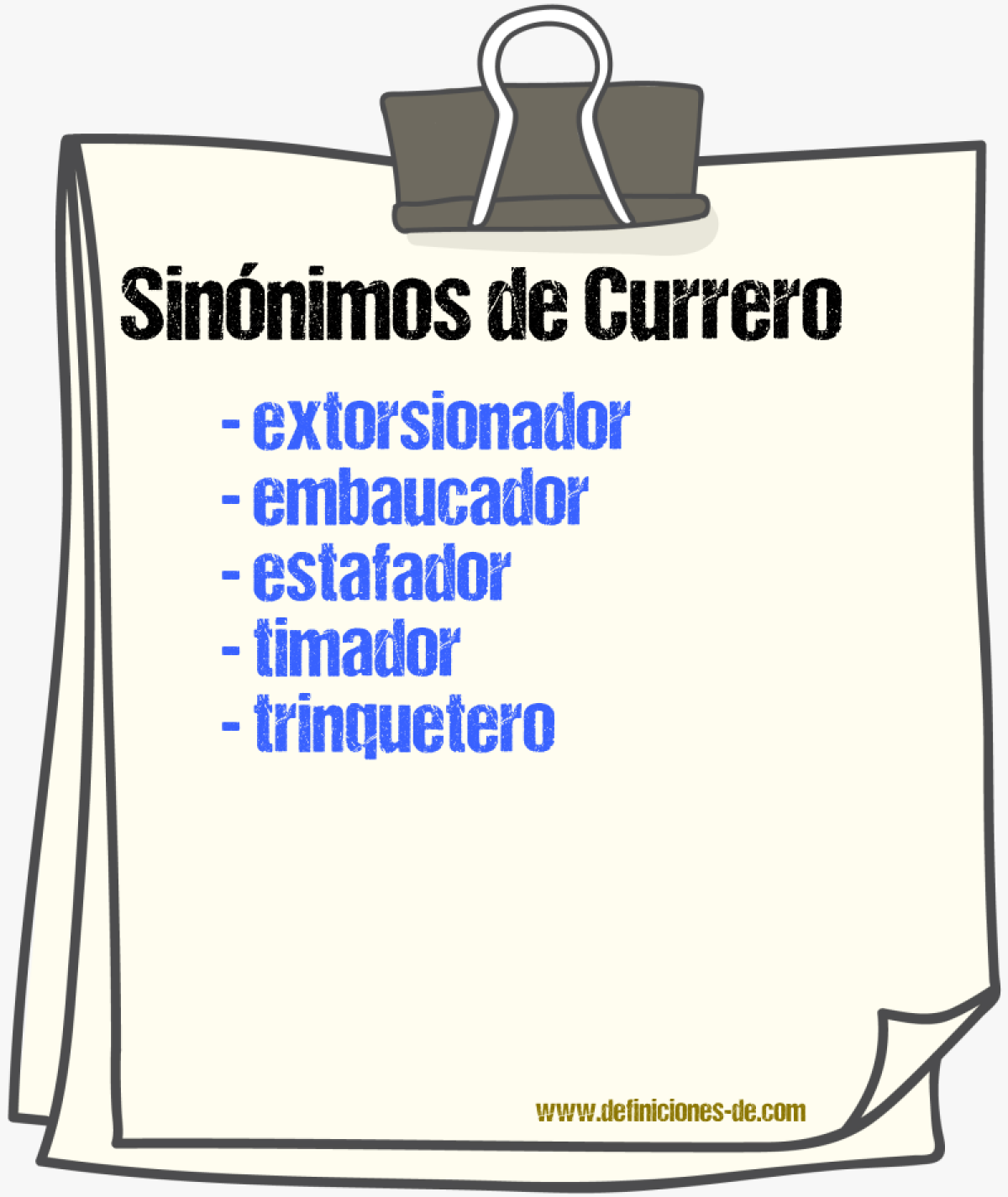 Sinnimos de currero