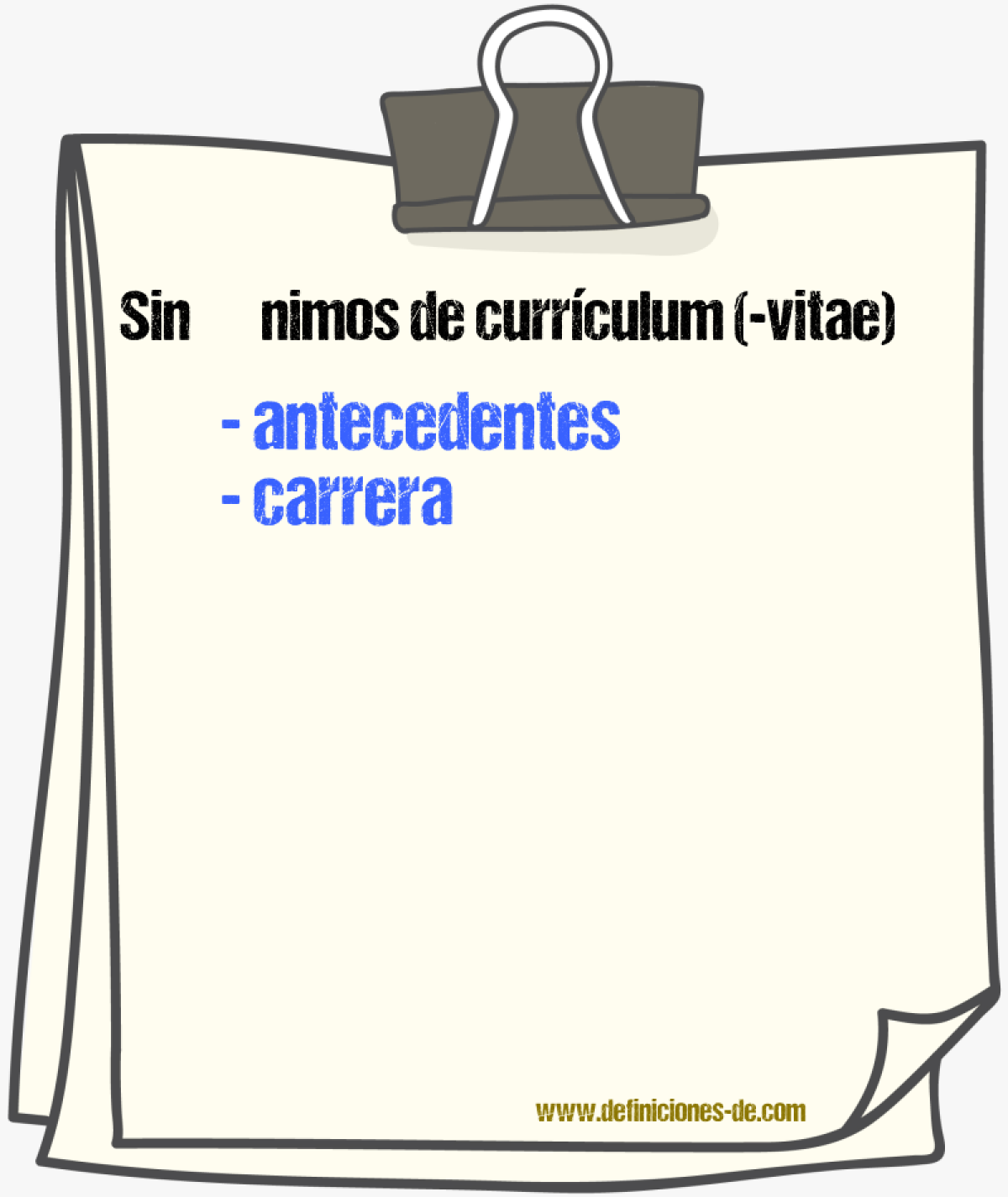 Sinnimos de currculum