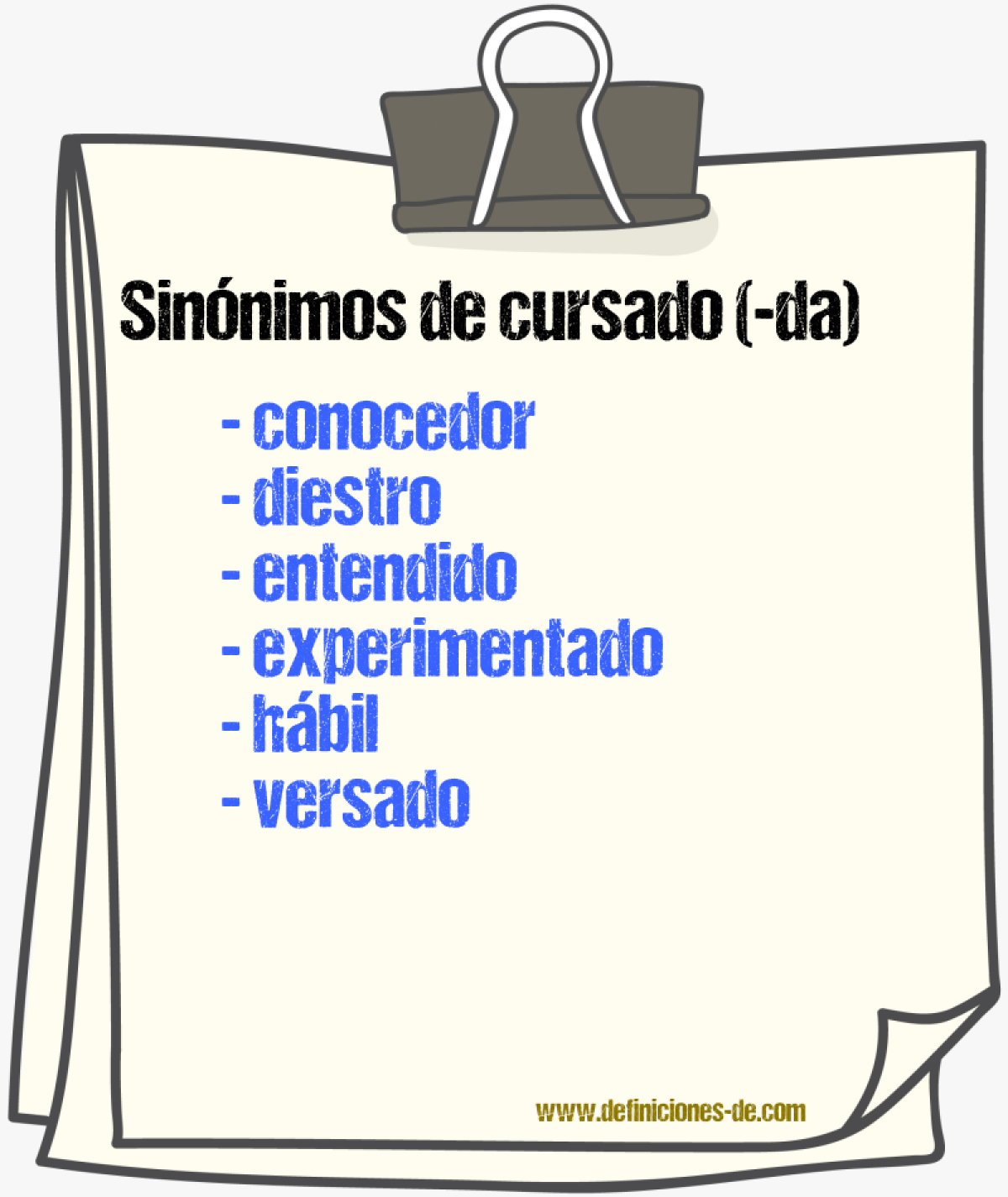 Sinnimos de cursado