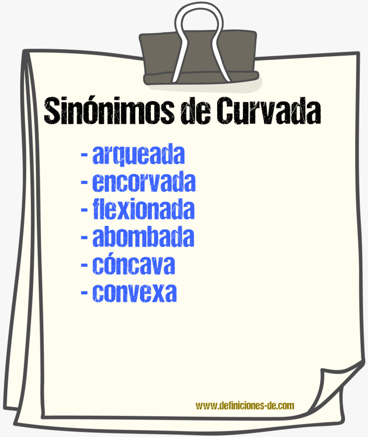 Sinónimos de curvada