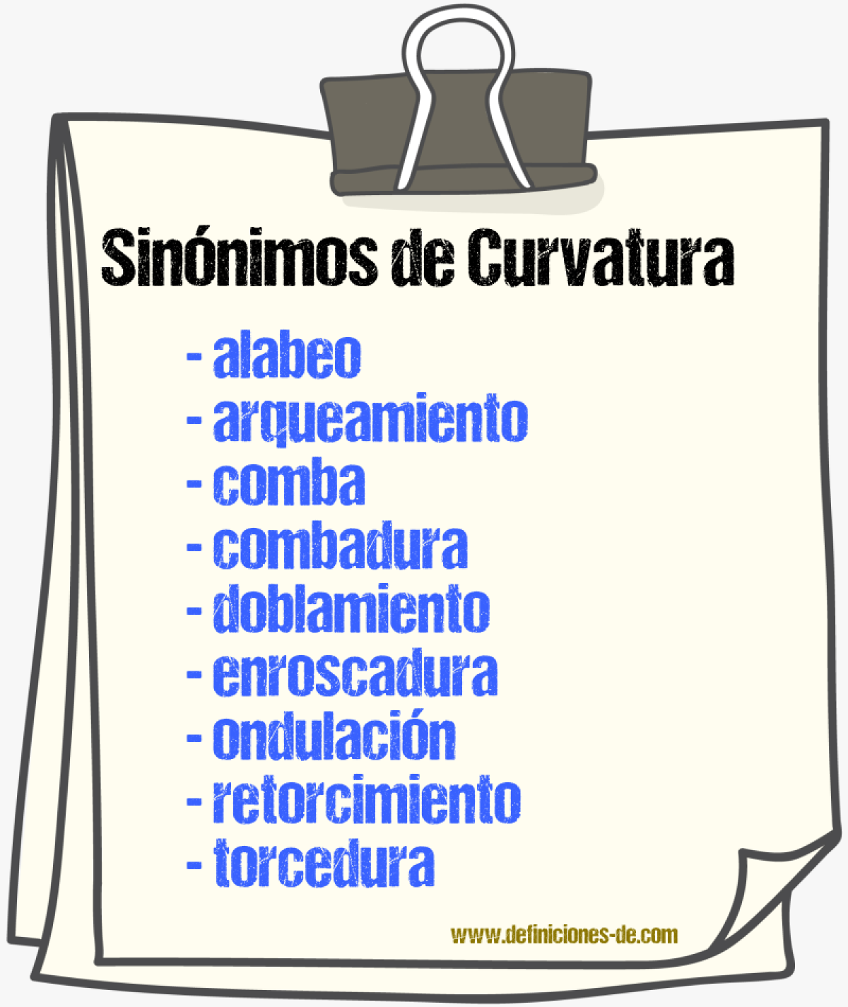 Sinnimos de curvatura