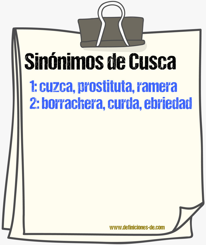 Sinnimos de cusca