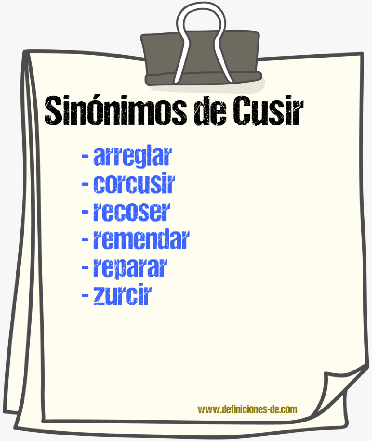 Sinnimos de cusir