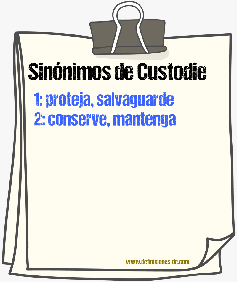 Sinónimos de custodie