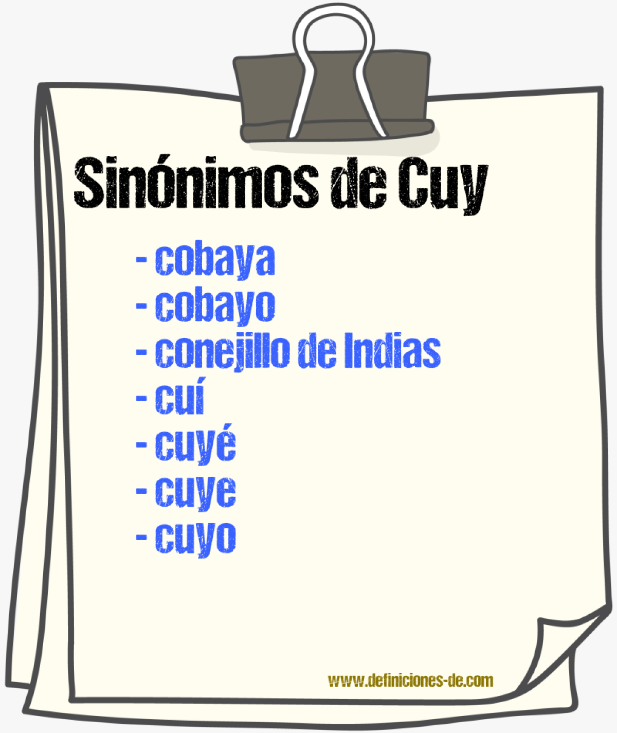 Sinnimos de cuy