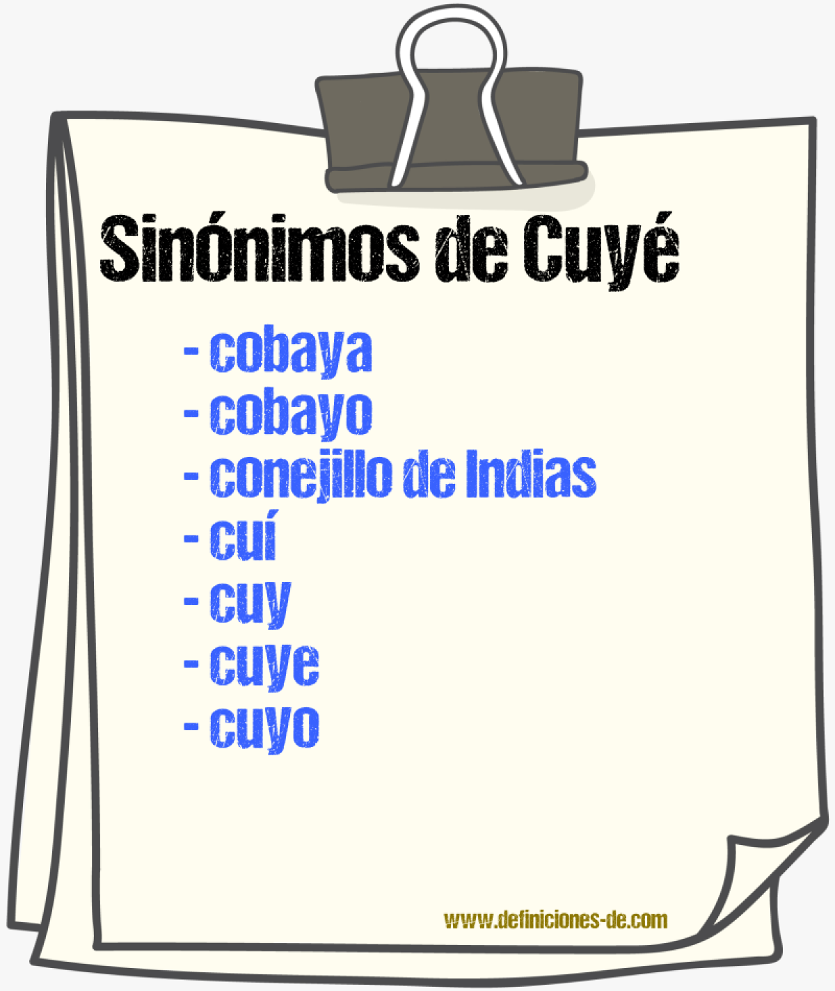 Sinnimos de cuy