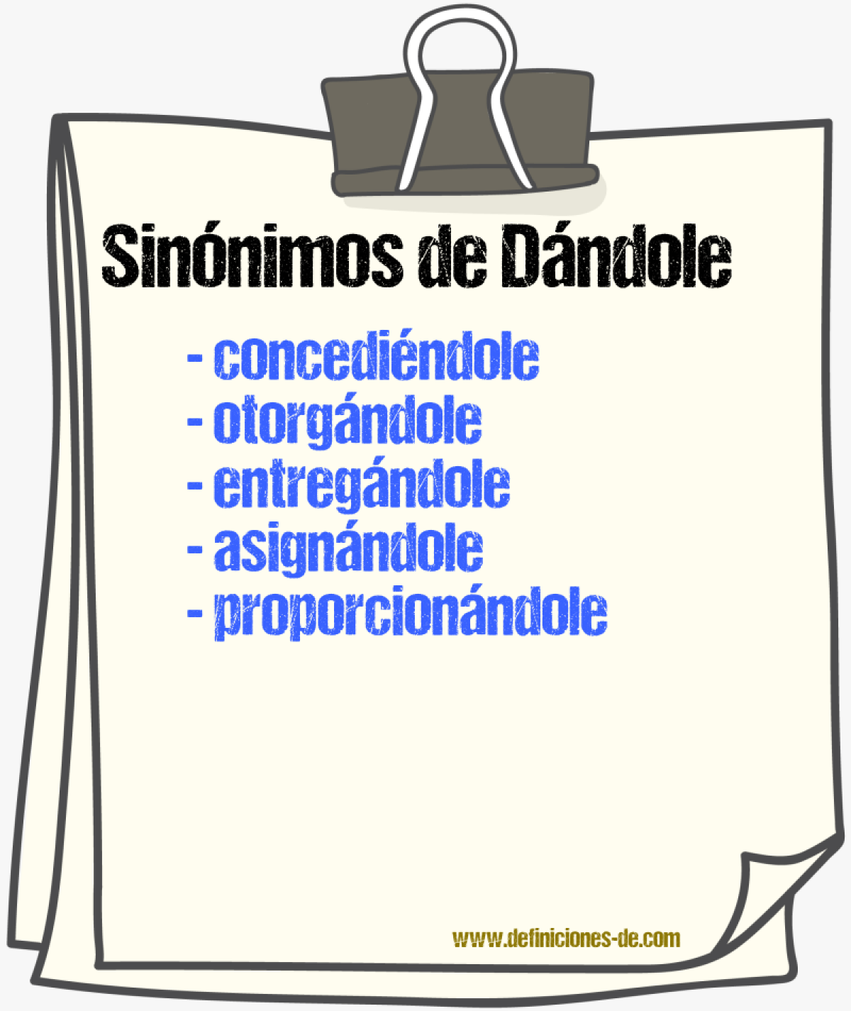 Sinónimos de dándole