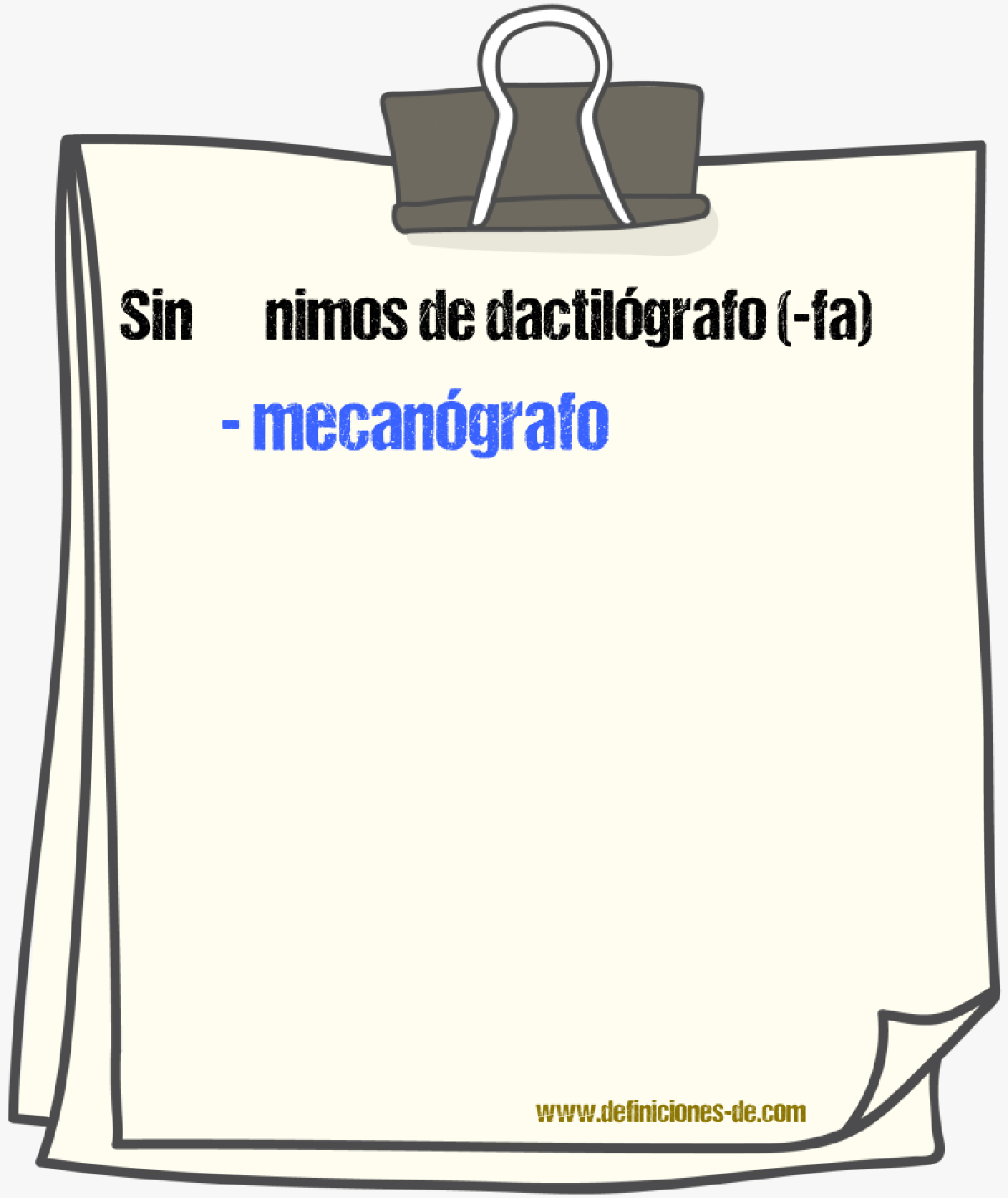 Sinnimos de dactilgrafo