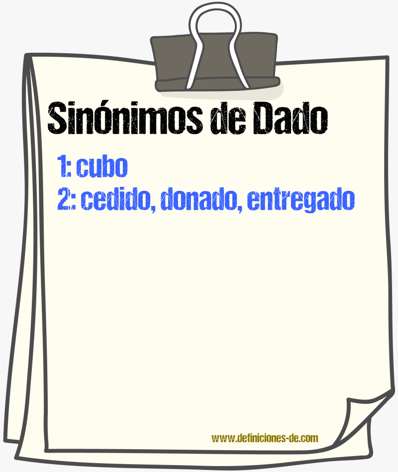 Sinnimos de dado