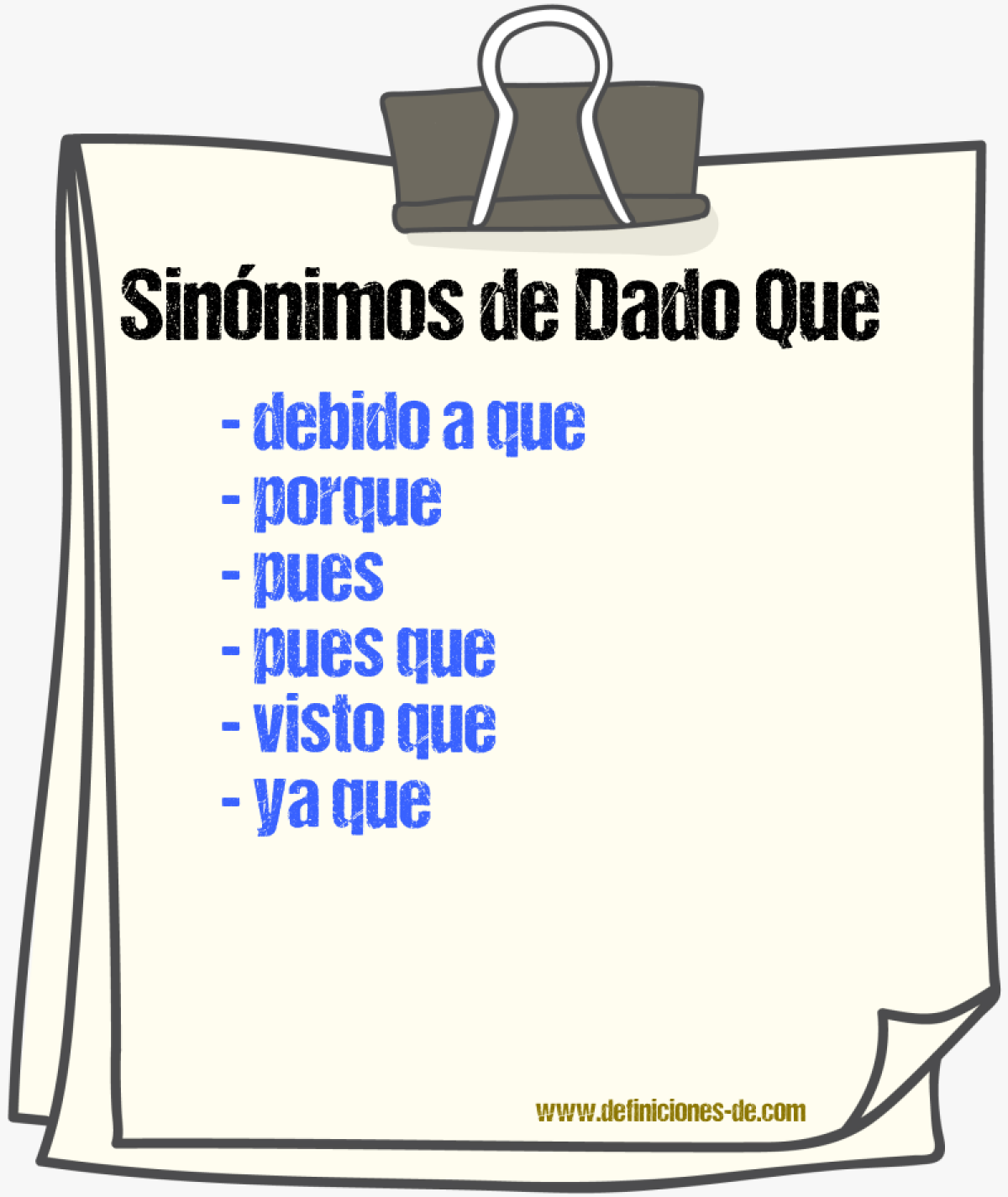 Sinnimos de dado que