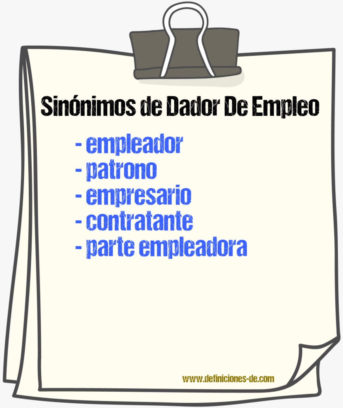 Sinónimos de dador de empleo