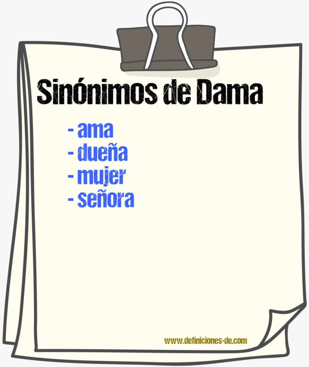 Sinnimos de dama