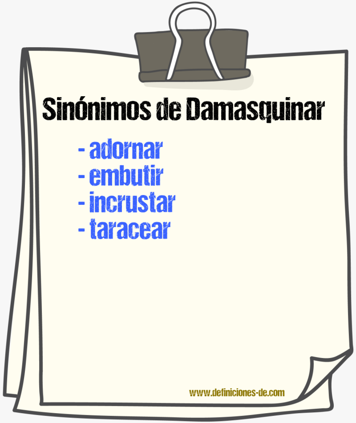 Sinnimos de damasquinar