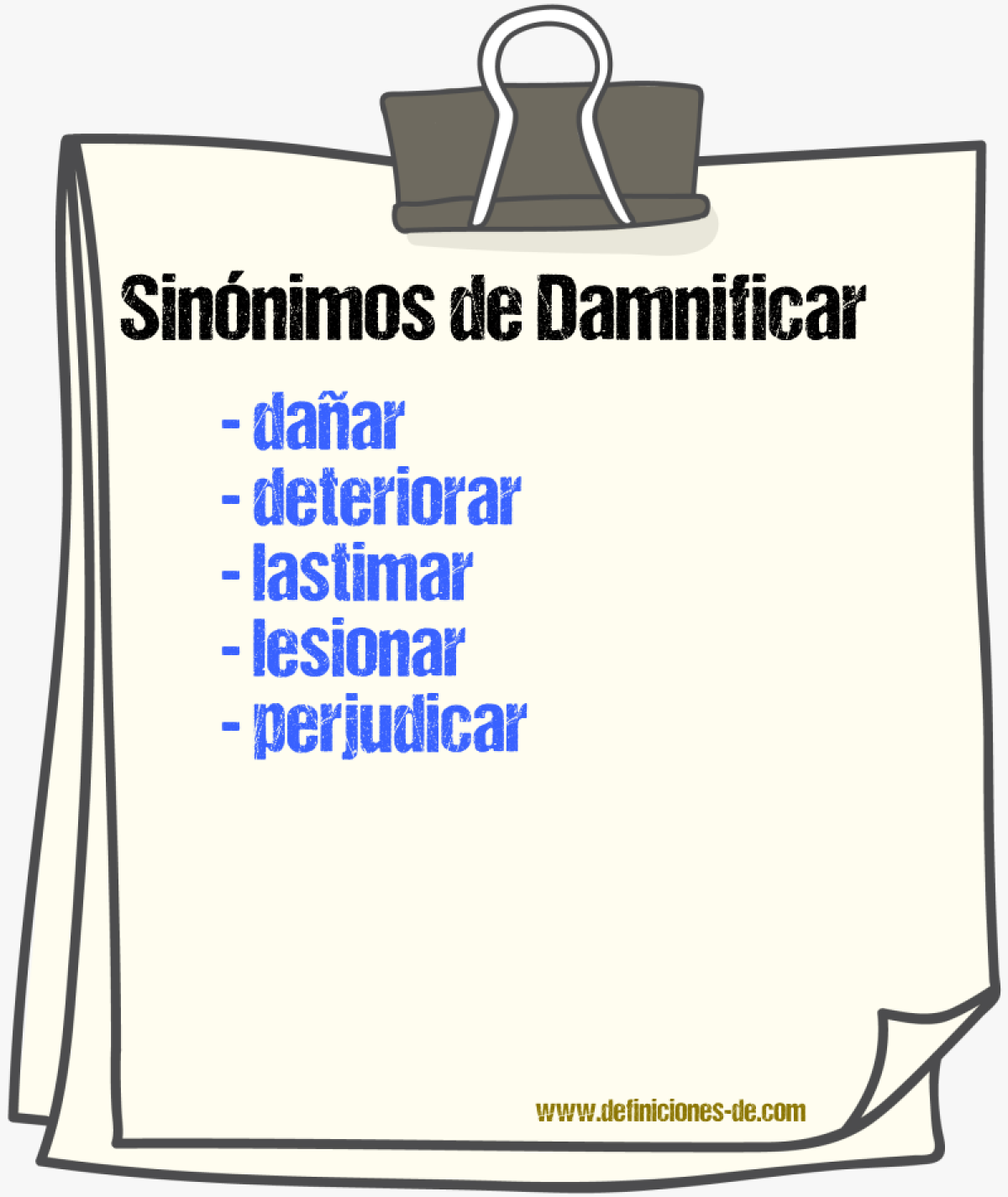 Sinnimos de damnificar