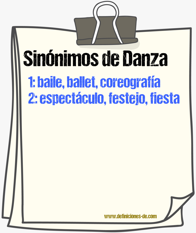 Sinnimos de danza