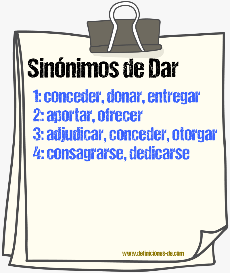 Sinnimos de dar