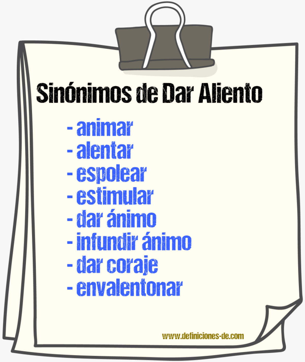 Sinónimos de dar aliento