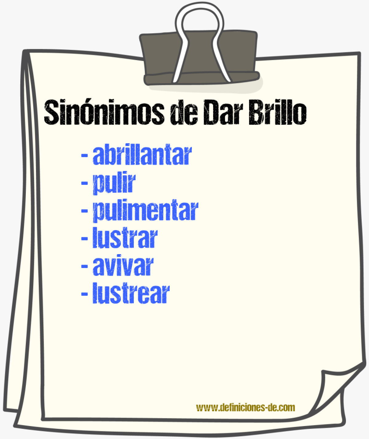 Sinónimos de dar brillo