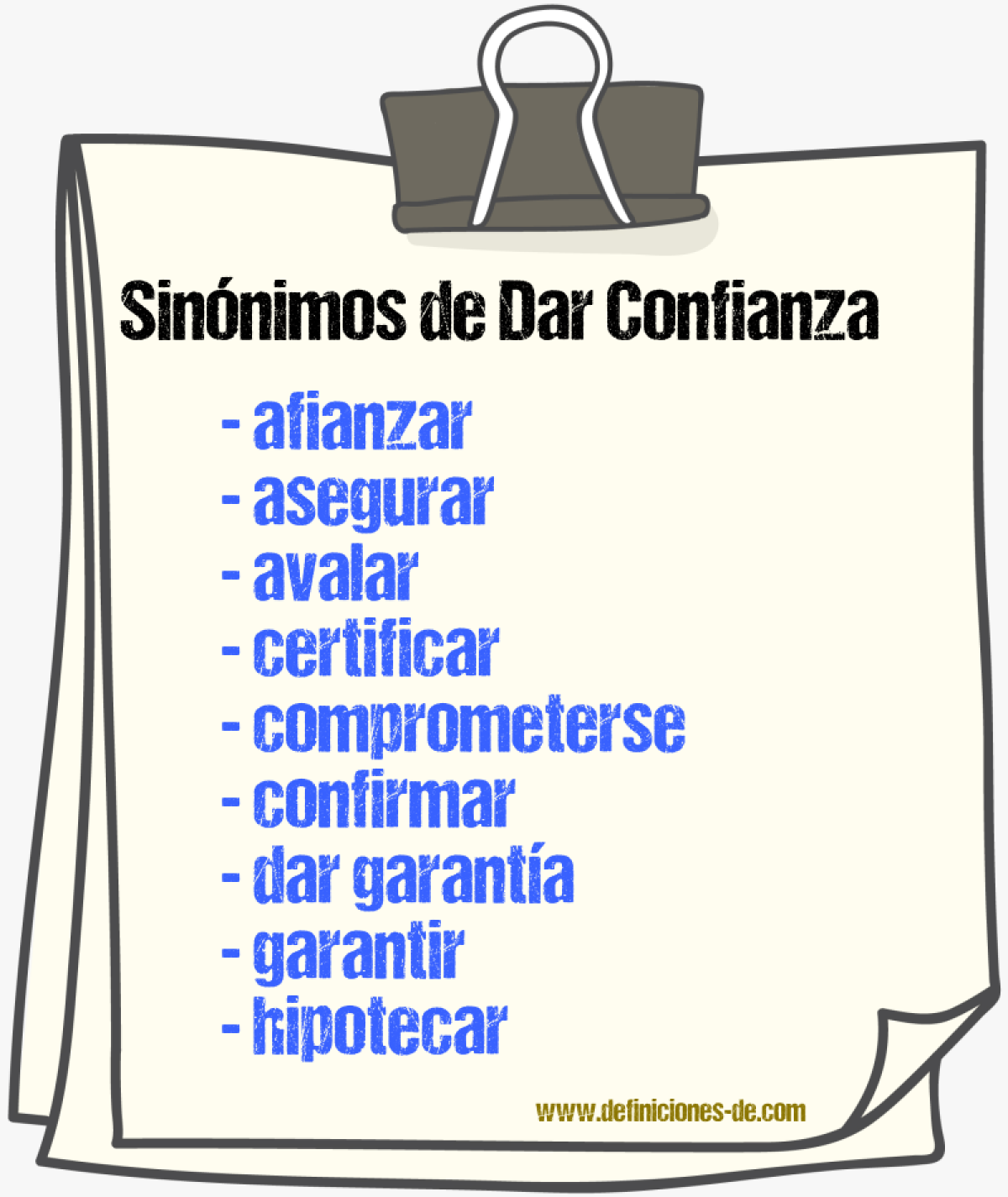 Sinnimos de dar confianza