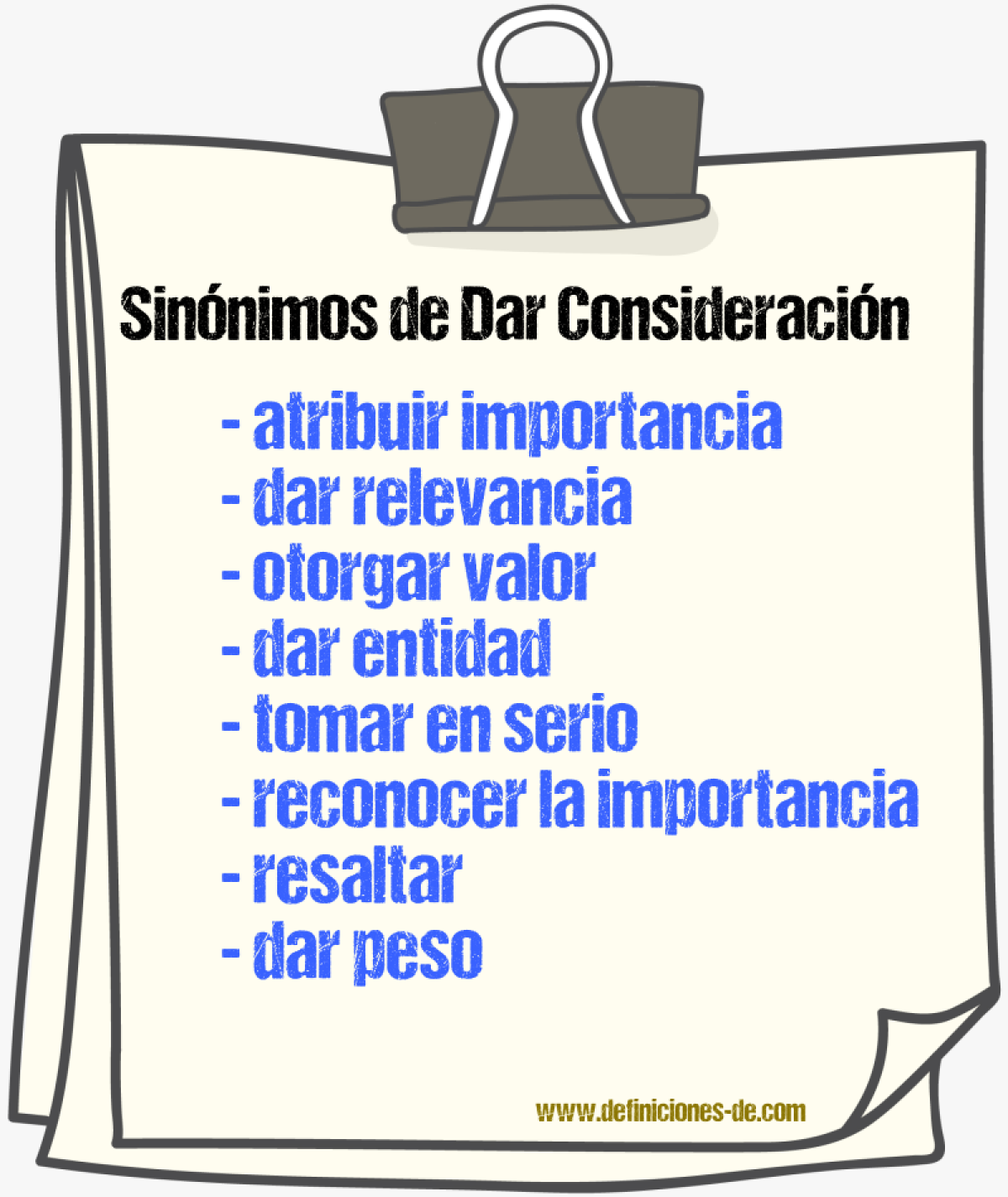 Sinónimos de dar consideración