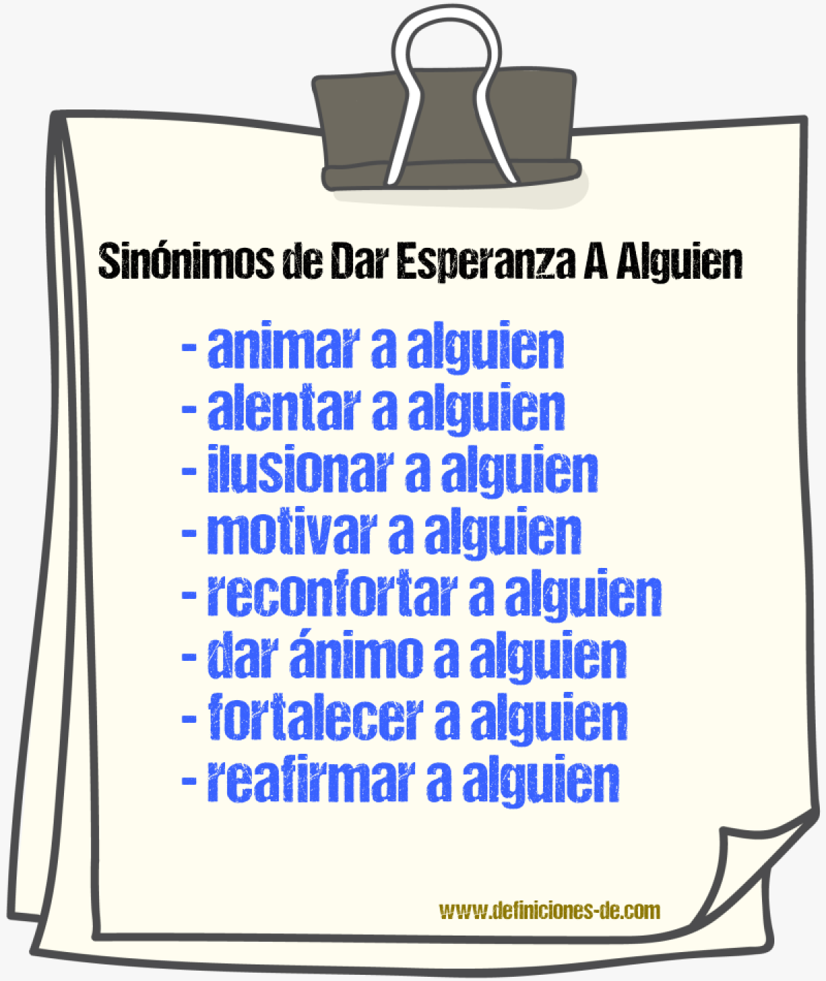 Sinónimos de dar esperanza a alguien
