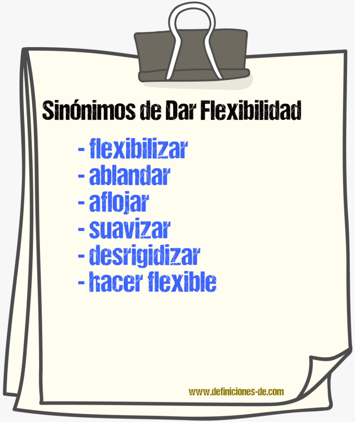 Sinónimos de dar flexibilidad